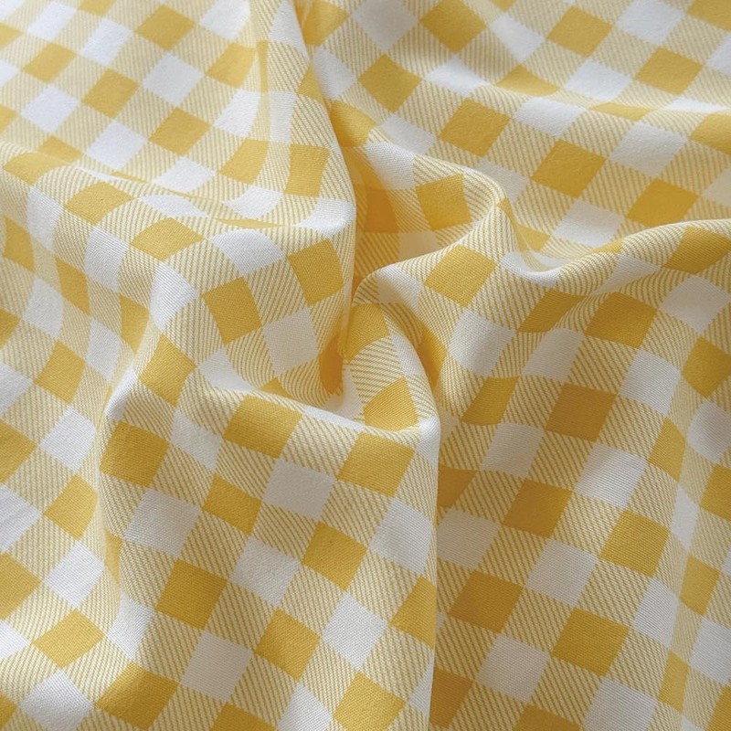 NSNLGSGC Yellow Ruffled Plaid Gingham Standard Size Pillow Shams 20"x26",
