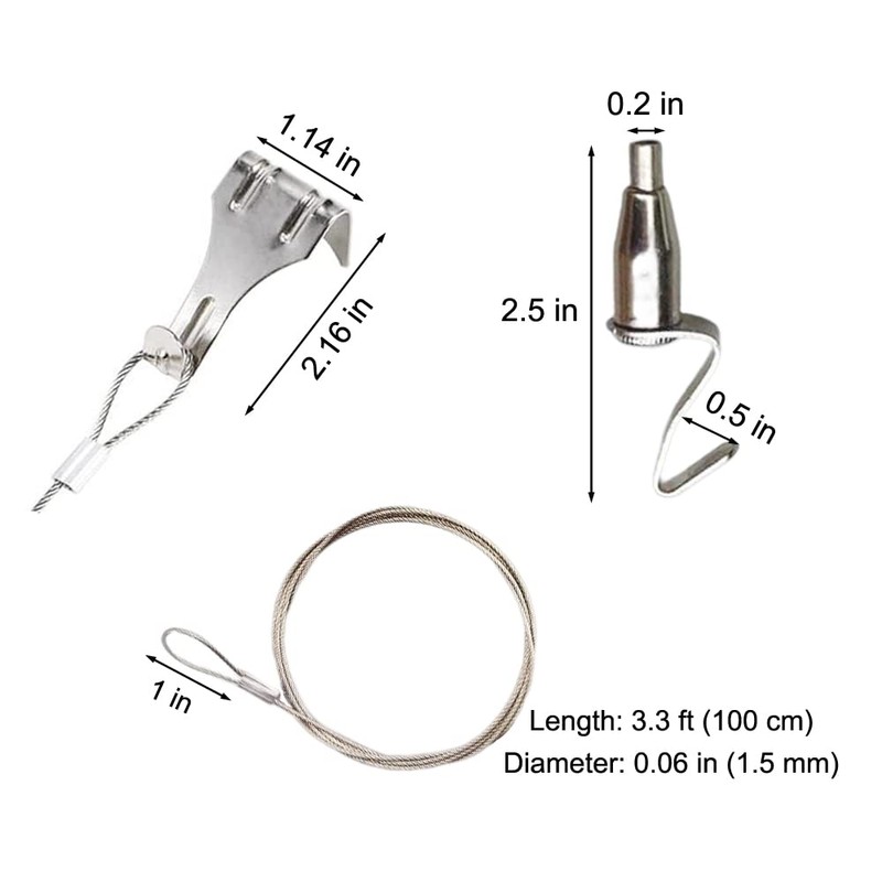 10 Pack Picture Rail Hanging System Picture Hanging Hardware Kit,