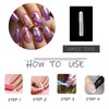 MISUD Press on Nails Long Square Fake Nails Glossy Glue