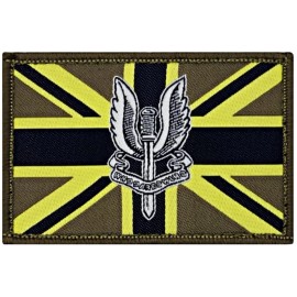 SAS WHO DARES WINS UNION UK BRITISH SPECIAL FORCES PATCH | 2PC  HOOK 3"x2"  P524