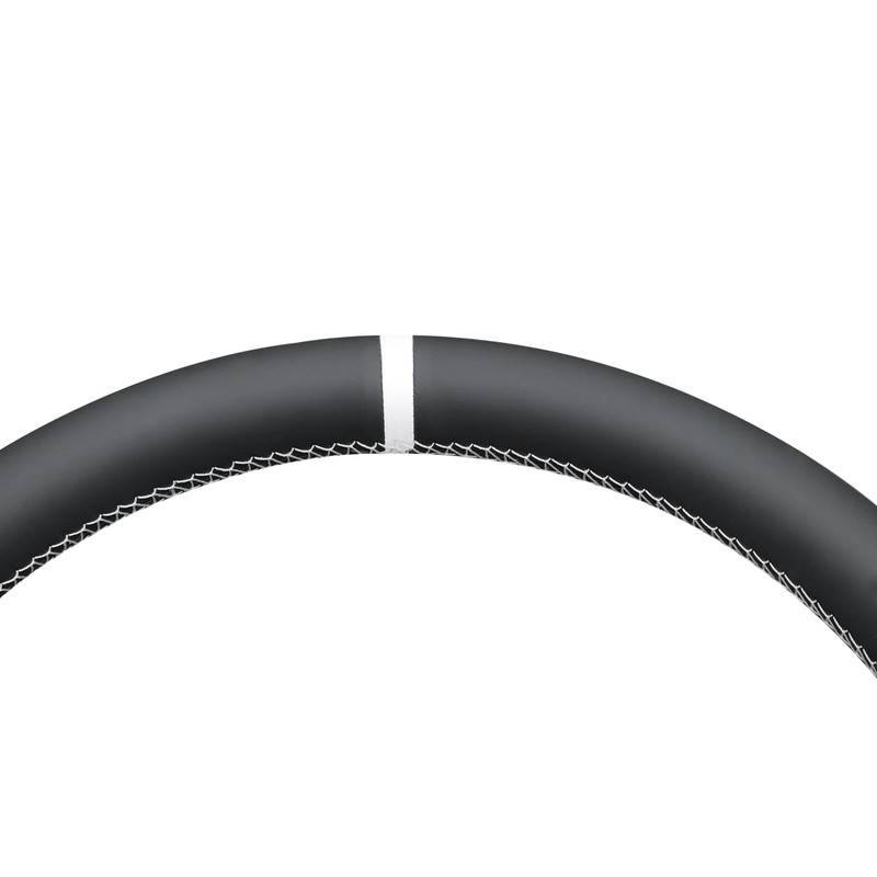 MEWANT DIY Stitched White Leather Steering Wheel Cover Wrap for