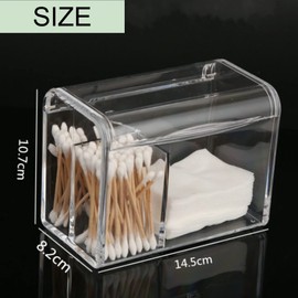 Asdays Cotton Swab Case, Cotton Case, Cosmetics, Cotton Holder, Beauty, Cotton Swab Holder, Cosmetic Case, Accessories, Transparent, Tabletop Storage, Lid Included, Acrylic