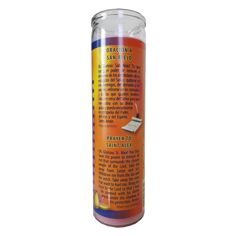 Saint Alex (San Alejo) Pink Pillar Candle