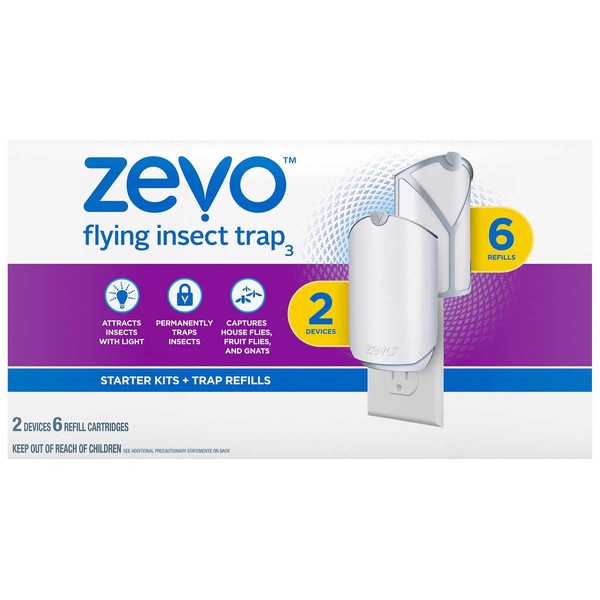 Zevo Flying Insect Trap, Fly Trap, Fruit Fly Trap (2