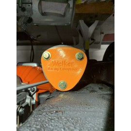 Welker Racing Enterprises 3.00" 3 BOLT 3 7/16" BOLT CENTERS HEADER COLLECTOR BLOCK OFF PLA-Orange