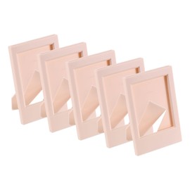 sourcing map 5 Pcs Mini Picture Frames 2.4 x 3.6 Inch Rectangle Small Picture Photo Frame Holder for Tabletop Display Photos Paintings Landscape Posters Artwork, Pink