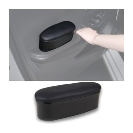 Adunsiaoto Adjustable Car Left Arm Elbow Support, Car Door Armrest Support Pad, Universal Vehicle Armrest Pad Elbow Support Side Adjustment Pads, With Storage Box, for Most Car Models(Black)