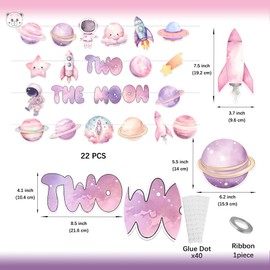 KARAQY - Banner para fiesta de cumpleaños con temática espacial