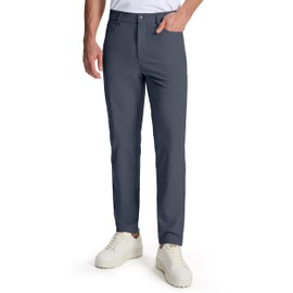 Willit Mens Golf Pants 5 Pockets Stretch Work Dress Pants 28"/30"/32" Lightweight Casual Slacks Dusty Blue 40W x 32L