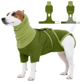 FUAMEY Dog Surgery Suit Female Spay, Anti Licking for Dogs, Turtle Neck Surgical Recovery Suit Male Neuter Suit, Alternative to Cone for Dog, Puppy Onesies for Surgery Recovery Small Dogs (Green, XS)
