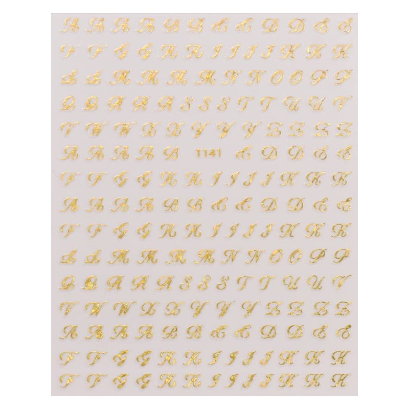 LANODO 7 Pieces Nail Stickers Alphabet 3D English (7 Colors)