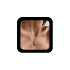 Cybche Punk Spiral Sun Necklace Heavenly Sun Pendant Necklace Gold Sun Choker Necklace Swirl Sunburst Necklace Sunshine Chain Necklace Jewellery for Women, Zinc, No Gemstone