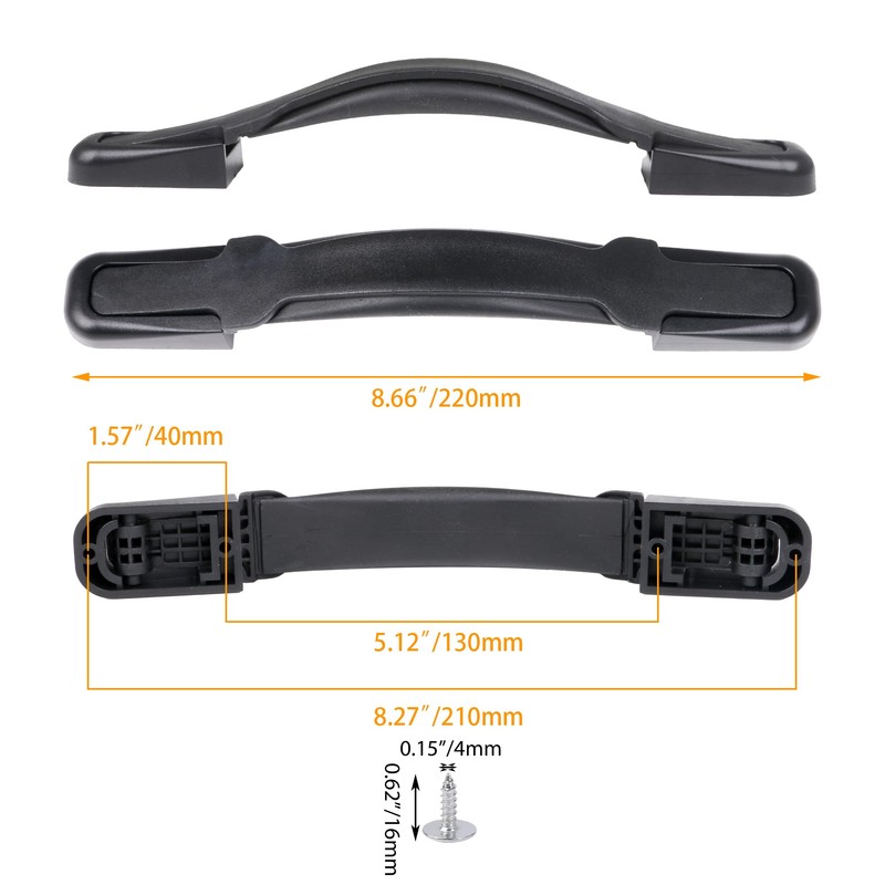 BQLZR 220mm Flexible Luggage Luggage Strap Black B121 Replacement Handle