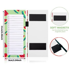 YUSHOW 2 Pcs Magnetic Shopping List Pad for Fridge, 100 Sheets Tearable Pen Clip Style Notepad，for Shopping, to Do, Meal Plans (Water Melon)