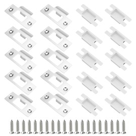 Yuiturt 10 PCS Door Strike Plate, Stainless Steel Door Latch Plates with Dust Boxs and Matching Screws, Adjustable Strike Plate Deadbolt Door Lock Indoor Frame Lock Plate for Wooden Doors 68x39 mm
