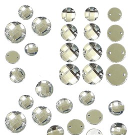 Rhinestones for Sewing, Glitter Stones for Sewing, Round Set, Crystal Acrylic Stones, Crystal Flatback for Garment, Crafts, Clothing and Bag Decoration (6 mm, 200 Pieces)