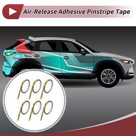HEROFFIX Pinstripe Tape 164.04ft x 0.2" Car Stripes Pinstripe Decals for Car, Motorcycle and Boat, Racing Stripes DIY Stickers Laser Gold 6 Pcs
