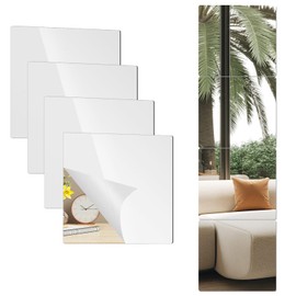 PopularLdo 8 Pack 14x12 Inch Shatterproof Acrylic Mirror Tiles – Self-Adhesive, Unbreakable Wall Mirrors for Kids, Toddlers, Bedroom, Bathroom & Home Gym – Flexible, Safe & Easy Install