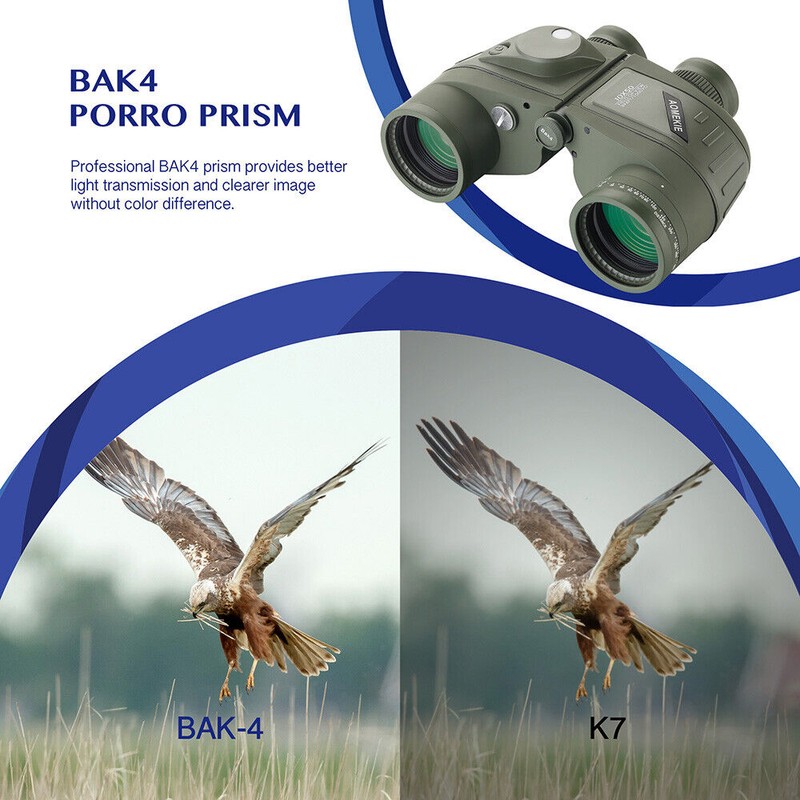 AOMEKIE 10X50 Marine Binoculars Waterproof with Rangefinder Compass for Hunting
