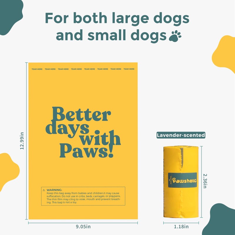Dog Poop Bags Rolls Biodegradable 100% Leak Proof Thickened Waste