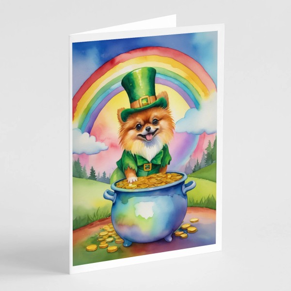 Pomeranian St Patrick's Day Greeting Cards Envelopes Pack of 8