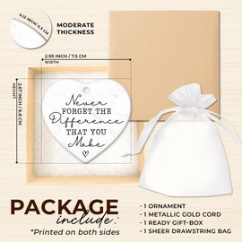 ZAGKOO Thank You Gifts - Teacher Appreciation Gifts, Teacher Nurse Ornament - Retirement Gift for Woman Men - Appreciation Gift for Employee Coworker Friend Counselor Boss - Heart Shaped Keepsake