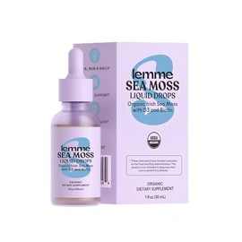 Lemme Irish Sea Moss Organic Liquid Drops with Vitamin D3 and Biotin for Trace Mineral Support, Immunity, Hair, Skin  Nails, Brain Health - Vegan,... 