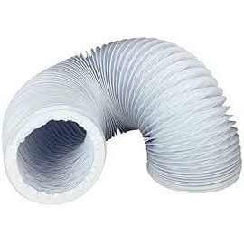 PVC Flexible Vent Hose, 102mm x 2.5m, White, for Ventilation Systems, Tumble Dryers and Extractor Fans