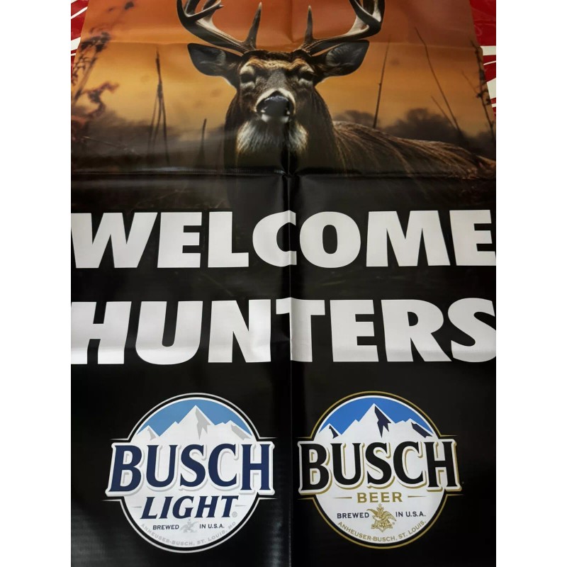 Busch Light Hunting Banner Vinyl New!! Beer Man Cave Hunter