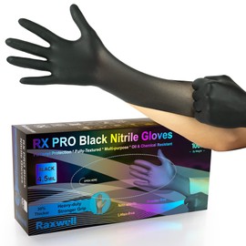 Latex Free Disposable Black Gloves Small| 4.5 Mil Black Nitrile Gloves | 100 Count Non Latex Gloves , Powder Free | Food Grade & Safe | Medical, Lab, Kitchen, Mechanic, Cleaning, & Tattoo Gloves