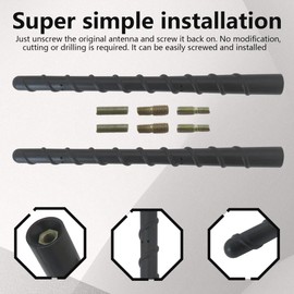 Short Spiral Antenna for Harley Daviddson CVO Road King 1998-2024 (2 Packs Black 7")