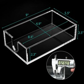 Rubtlamp 1Pcs Clear Napkin Holder Bathroom - 0.27Inch Thickness Bathroom Acrylic Guest Towel Holder - Acrylic Hand Towel Tray for Kitchen, Parties, Weddings, Party, Hotel (Clear, 9”X5.5”X2.5”)