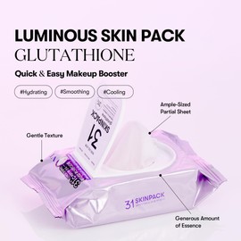 VT COSMETICS Luminous Skin Pack (100 Sheets), Quick & Easy Makeup Booster, Instant Cooling & Hydrating, Glowing with Glutathione, Gently Exfoliating, Korean Skincare