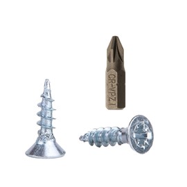 Pack of 100 Galvanised Steel Wood Screws 3.5 x 13 mm Pozi Drive Head Screws Fasteners Countersunk Chipboard Screws (Pack of 100)