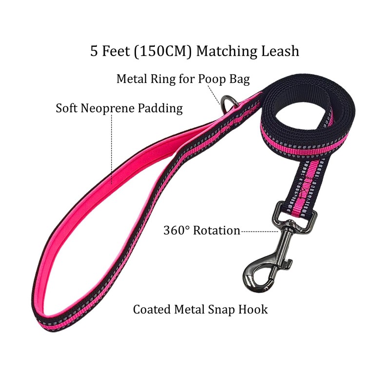 Olahibi Dog Collar and Leash Combo Set, Neoprene Padded, Polyester