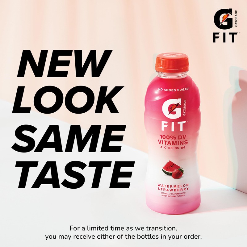 Gatorade Fit Electrolyte Beverage, Healthy Real Hydration, Watermelon Strawberry, 16.9.oz