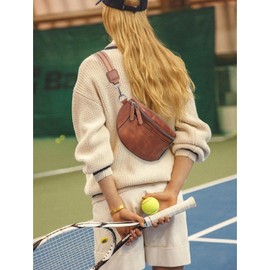 FIGESTIN Crossbody Bags for Women Trendy Small Shoulder Bag Shoulder Bag Leather Handbag Fanny Pack Adjustable Strap, A-01-Brown, Retro