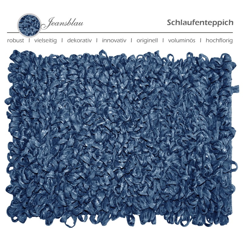 Lashuma Badezimmer Teppich Jeansblau, geeignet für Fußbodenheizung 50x70 cm