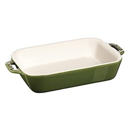 Staub Ceramic Rectangular Baking Dish 7.5 x 6-inch Basil