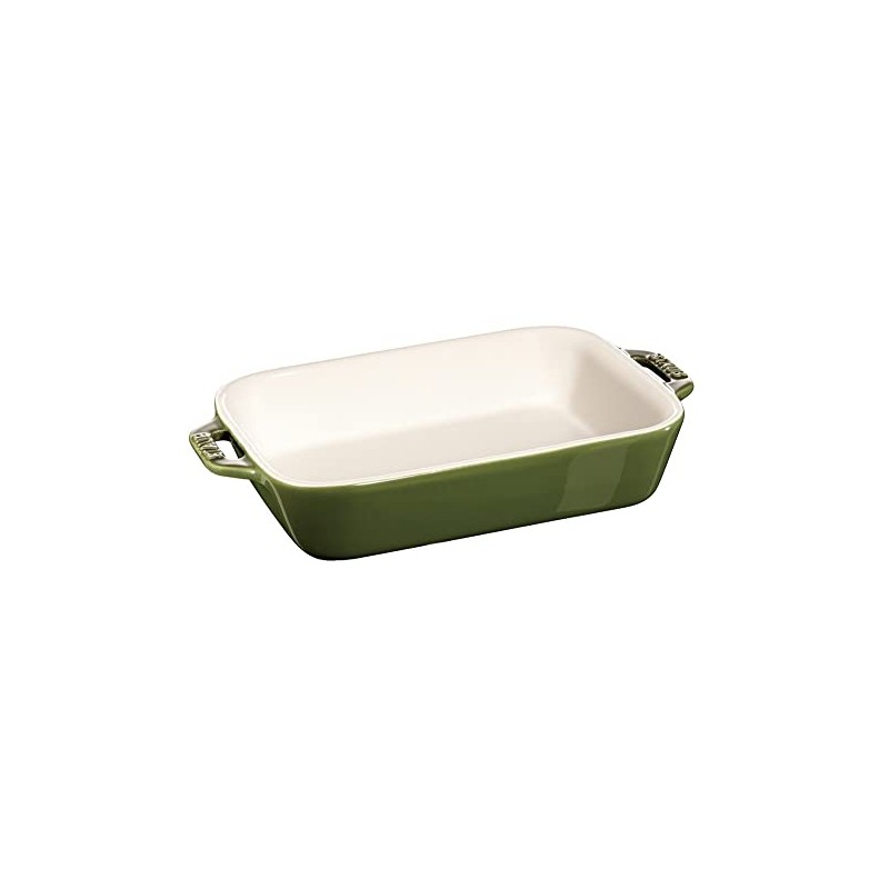Staub Ceramic Rectangular Baking Dish 7.5 x 6-inch Basil