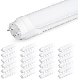 LEDONE T8 4FT Tube Lights Bulbs, Frosted Glass Tube, 6500K, Type B Ballast Bypass Double Ended, 17W 2200LM, 120-277V, DLC UL Listed, 25PK