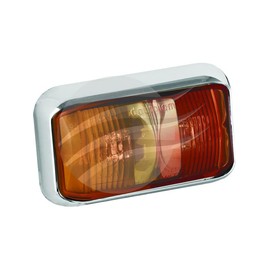 LED Autolamps 58 Series 10-30V Side Marker Red Amber 2 LED's Lamp with 3 Meter Chrome Tinned Wire, 58 mm Length x 35 mm Width x 21 mm Height