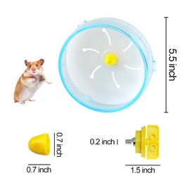 Andiker Hamster Running Wheel, Noise-Free Jogging Sports Toy Hamster Cage Accessories for Dwarf Hamsters Golden Silk Shih Tzu Bear (Blue 14 cm)