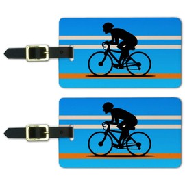 Road Bike Cycling Biking Bicycle Luggage ID Tags Carry-On Cards - Set of 2