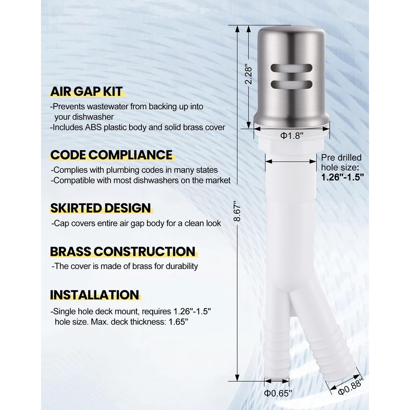 Kitchen Faucet with Air Gap: WOWOW Stainless Steel Kitchen Sink