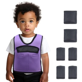 Compression Vest for Kids (Extra Small, Ages 1 to 3) Weighted Vest for Kids Including 6 Removable Weights Purple