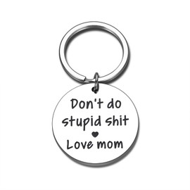 Son Gifts from Mom Don't Do Stupid Sht Keychain Gifts, Stocking Stuffers for Teen Boys Girls, Easter Basket Stuffers Gift for Adults Teen Boy Girl Christmas Birthday Valentine's Day Gifts for Him Her