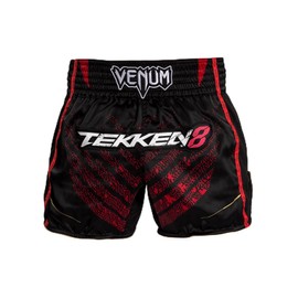 Venum Men's Muay Thai Shorts, Black/Red/Gold, Large