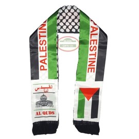 Islamic Gifts 123 Palestine Flag Scarf [ Pack] الاقصى Al Quds Jerusalem Arab KEFFIYEH Men's Scarf AL-AQSA GAZA Scarf آل القدس Shemagh Dome Of Rock Ramadan Quran Palestine wedding gift (2)