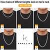KRKCLIFE Men's Necklace Diamond Cut, Stainless Steel Cuban Link Chains